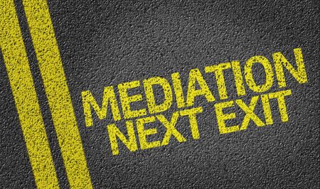 Mediation, Next Exit written on the roadの写真素材