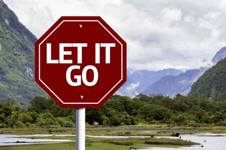Let It Go written on the road signの写真素材