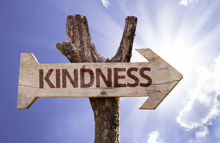 Kindness sign with arrow on sunny backgroundの写真素材