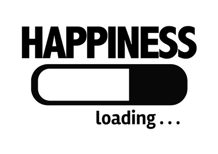 Progress bar loading with the text Happinessの写真素材