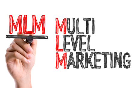 MLM (Multi-level Marketing) written with a marker penの写真素材