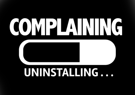 Progress bar uninstalling with the text Complainingの写真素材