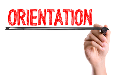 Orientation written with a marker penの写真素材