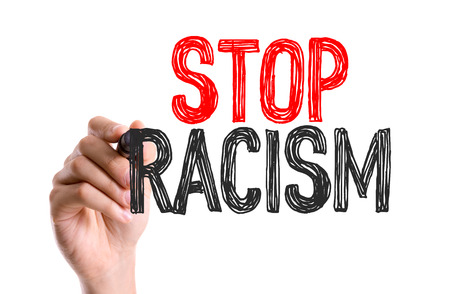 Stop racism written with a marker penの写真素材