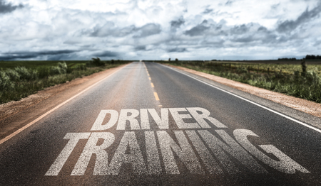 Driver training written on the roadの写真素材