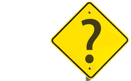 Question mark sign on white backgroundの写真素材