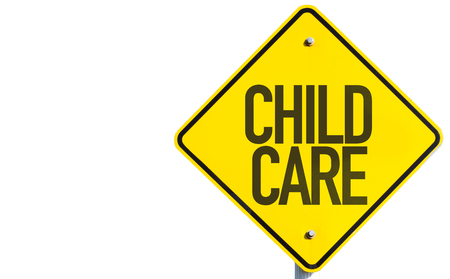 Child Care sign isolated on white backgroundの写真素材