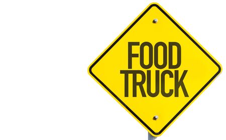 Food Truck sign isolated on white backgroundの写真素材