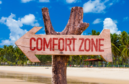 Comfort Zone arrow with beach backgroundの写真素材