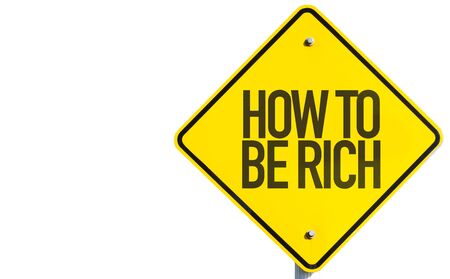 How to be Rich sign on white backgroundの写真素材