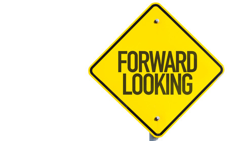 Forward Looking sign on white backgroundの写真素材