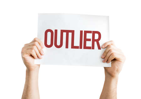Outlier placard on white backgroundの写真素材