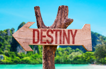 Destiny arrow with beach backgroundの写真素材