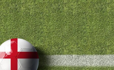England Ball in a Soccer fieldの写真素材