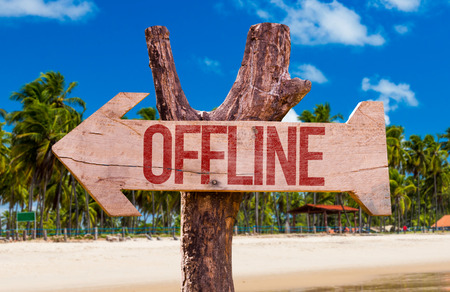 Offline arrow with beach backgroundの写真素材
