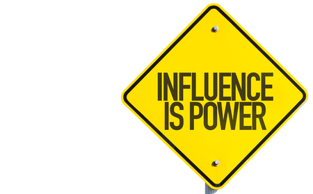 Influence is power sign on white backgroundの写真素材