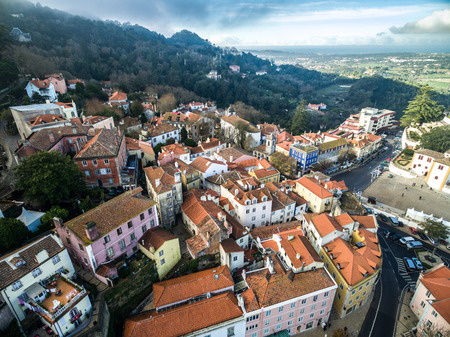 Aerial view of Sintra, Portugalの写真素材
