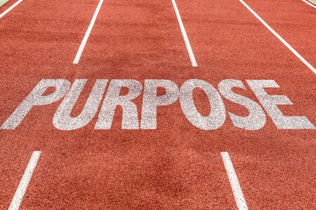 Running track with the word Purposeの写真素材