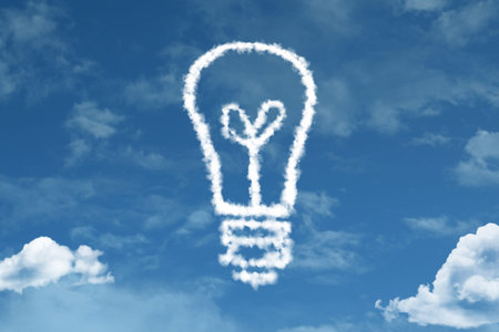 Light bulb with sky concept