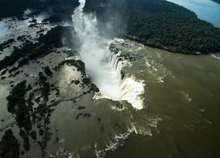 Aerial view of Iguazu fallsの写真素材