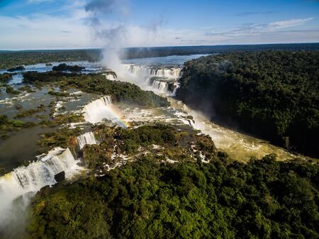 Aerial view of Iguazu fallsの写真素材