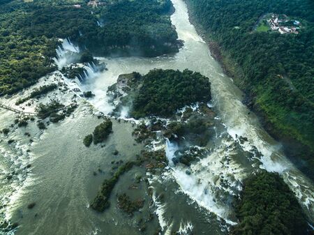 Aerial view of Iguazu fallsの写真素材