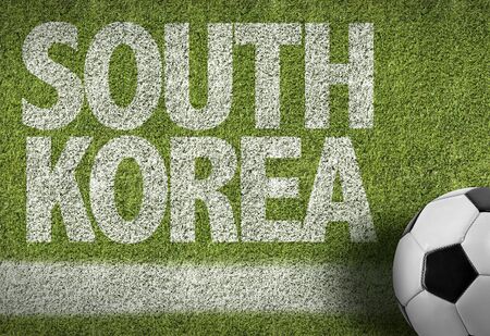 South Korea themed soccer conceptの写真素材
