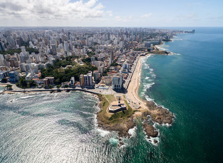 Aerial view of Salvador City in Bahia, Brazil