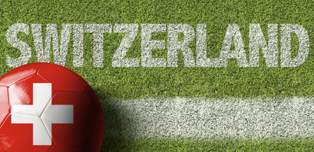 Switzerland themed soccer conceptの写真素材