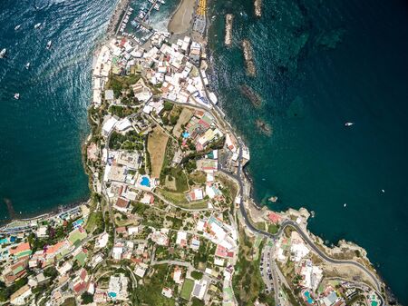 Aerial view of Sant'Angelo in Ischia island in Italyの写真素材