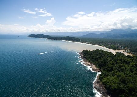 Aerial view of Juquehy Beach, Sao Paulo, Brazilの写真素材