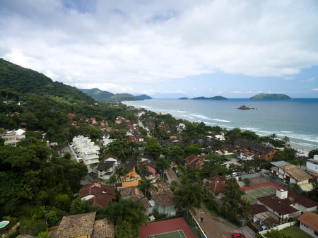 Aerial view of Juquehy Beach, Sao Paulo, Brazil