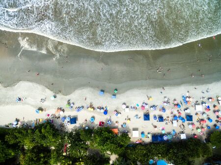Top view of Juquehy Beach, Sao Paulo, Brazilの写真素材