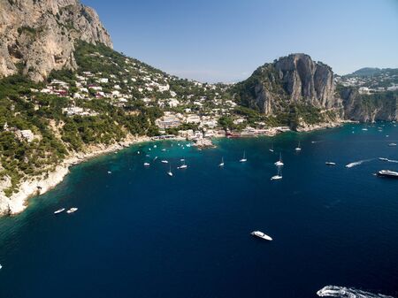 Aerial view of Paradise Beach in Capri Island, Italyの写真素材
