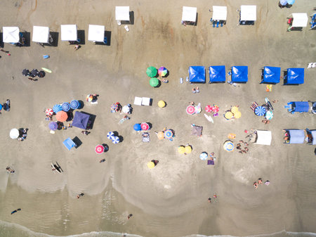 Top view of Juquehy Beach, Sao Paulo, Brazil