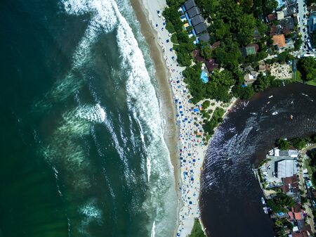 Top view of Barra do Una, Brazilの写真素材