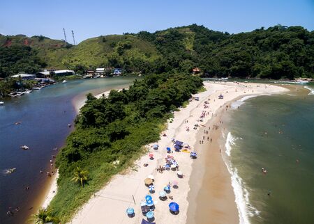 Aerial view of Barra do Una Beach, Brazilの写真素材