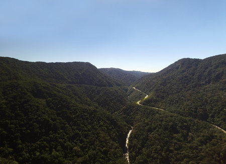 Aerial view of Mogi Bertioga Highway of Sao Paulo, Brazil