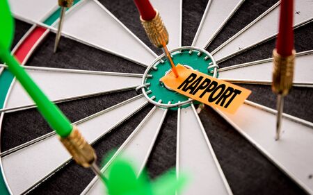 Darts with the word Rapportの写真素材