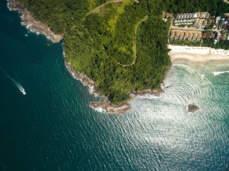 Top view of the Juquehy Beach, Sao Paulo, Brazilの写真素材