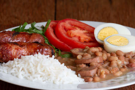 Traditional dish of Brazilian food. Rustic wood backgroundの写真素材