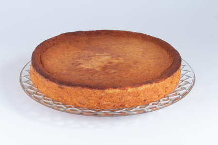 Cassava cake with white background. Copy spaceの写真素材
