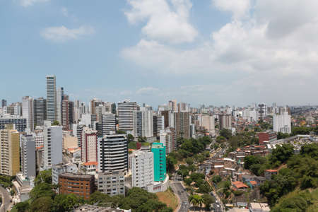 Skyline view of buildings in the city of Salvador, Bahia, Brazilの写真素材