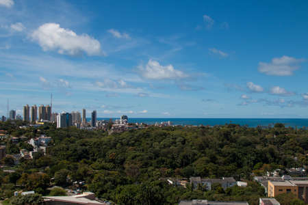 Skyline view of buildings in the city of Salvador, Bahia, Brazilの写真素材