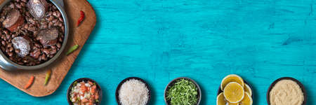 Feijoada. Traditional Brazilian food. Top view. Copy space.Outdoor formatの写真素材