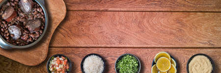Feijoada. Traditional Brazilian food. Top view. Copy space.Outdoor formatの写真素材