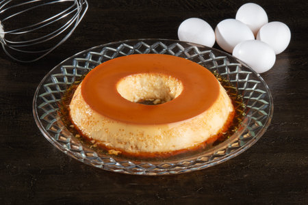 Delicious condensed milk pudding. Brazilian dessert