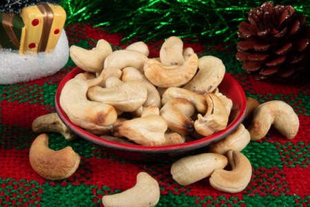 Cashew nut traditional Christmas food. Christmas Party Decorationの写真素材