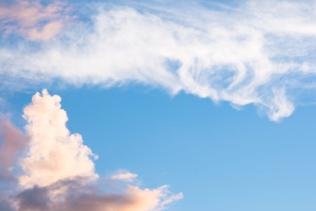 White clouds with blue sky in the background
