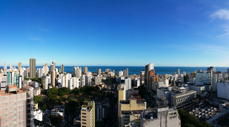 Salvador Bahia Brazil skyline buildings aerial view.の写真素材